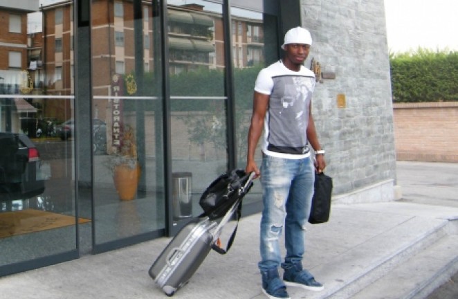 Diop, en la puerta del hotel