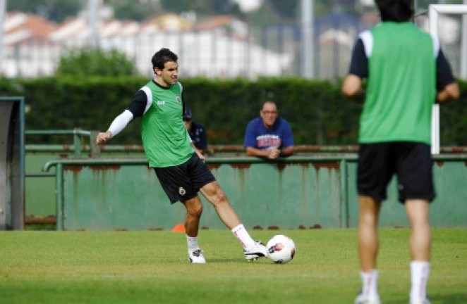 Stuani, en el entrenamiento