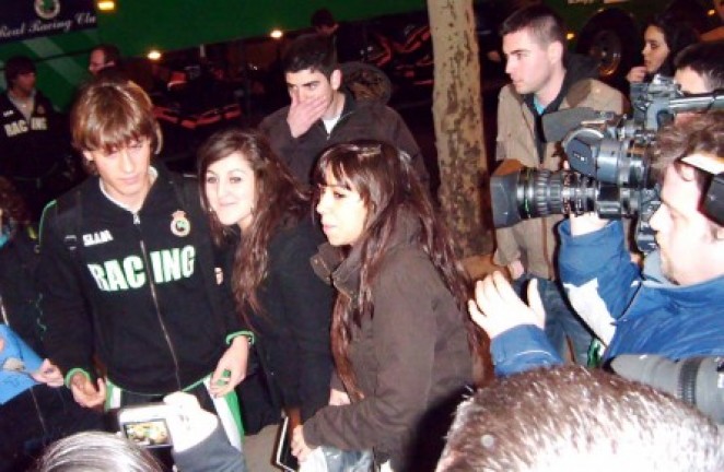 Canales, a su llegada al hotel