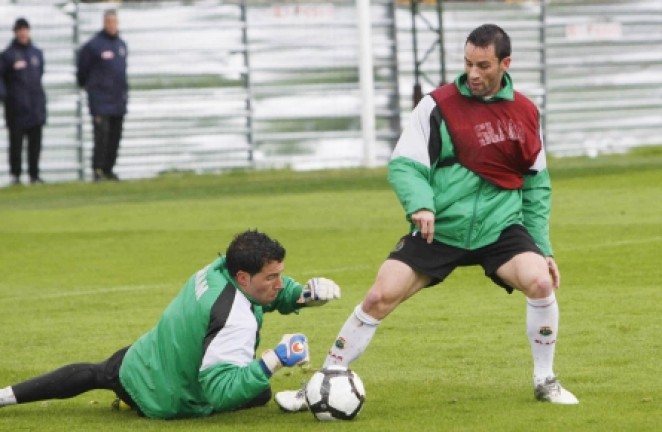 To&ntilde;o y Arana, en el entrenamiento