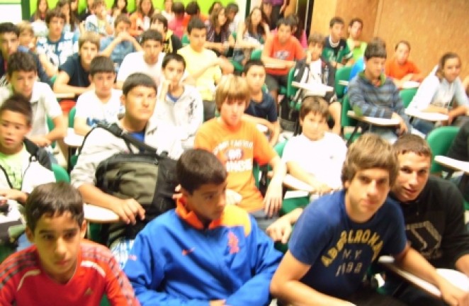 En la sala de prensa