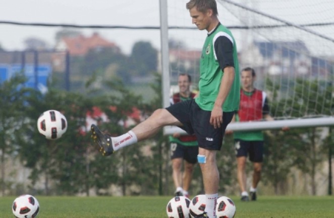 Rosenberg, en el entrenamiento matinal