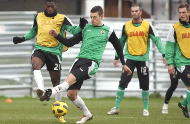Diop y Osmar, en el partidillo