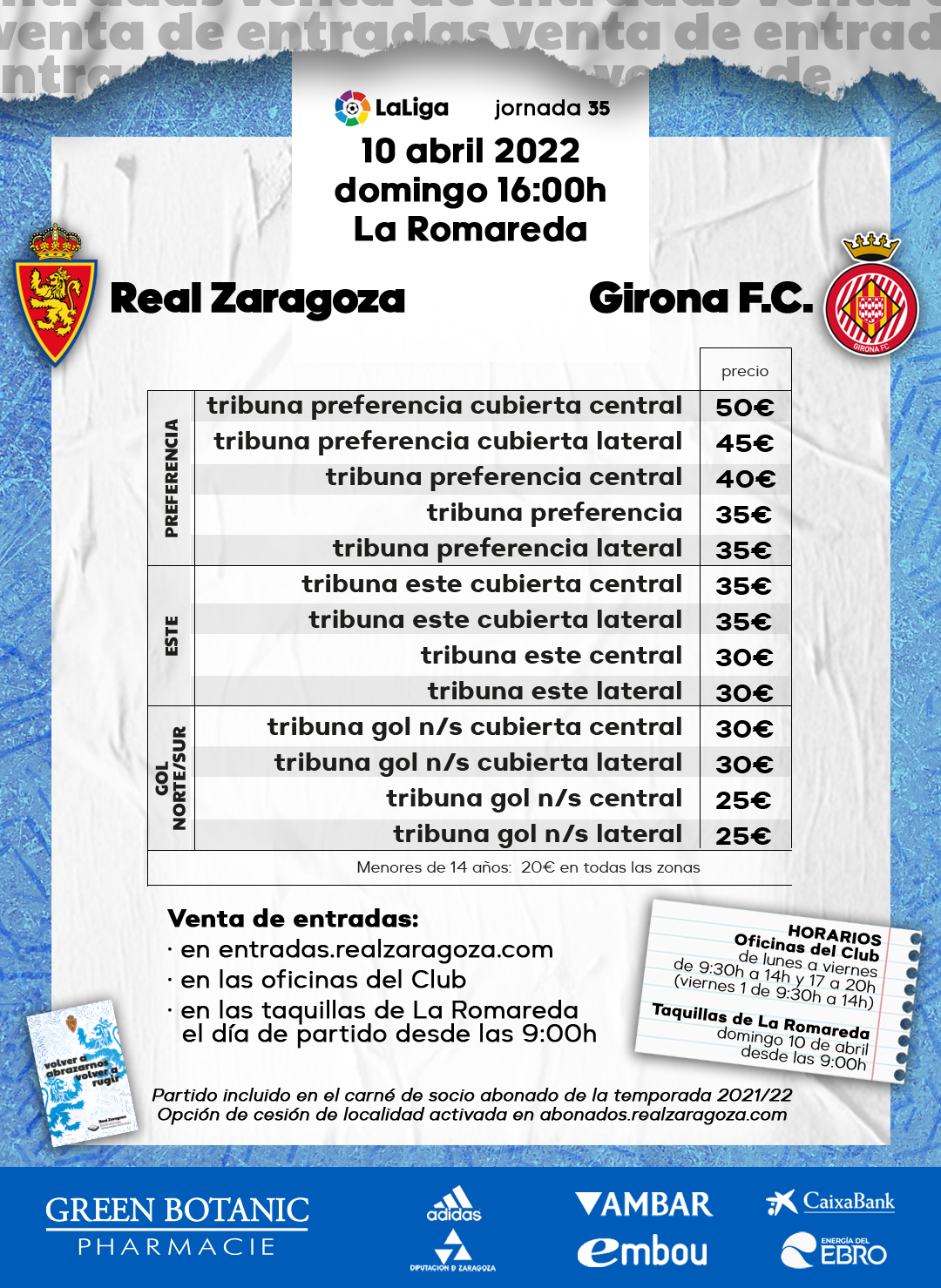 Entradas Real Zaragoza y Experiencias en el estadio La Romareda